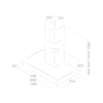 Elica Adele 90/SS 90厘米 1000m³/h 煙囪式抽油煙機 (不鏽鋼, 黑玻璃)